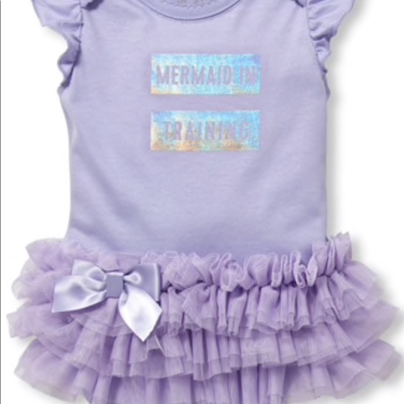 💜 Mermaid In Training Tutu Graphic Bodysuit - Picture 2 of 4